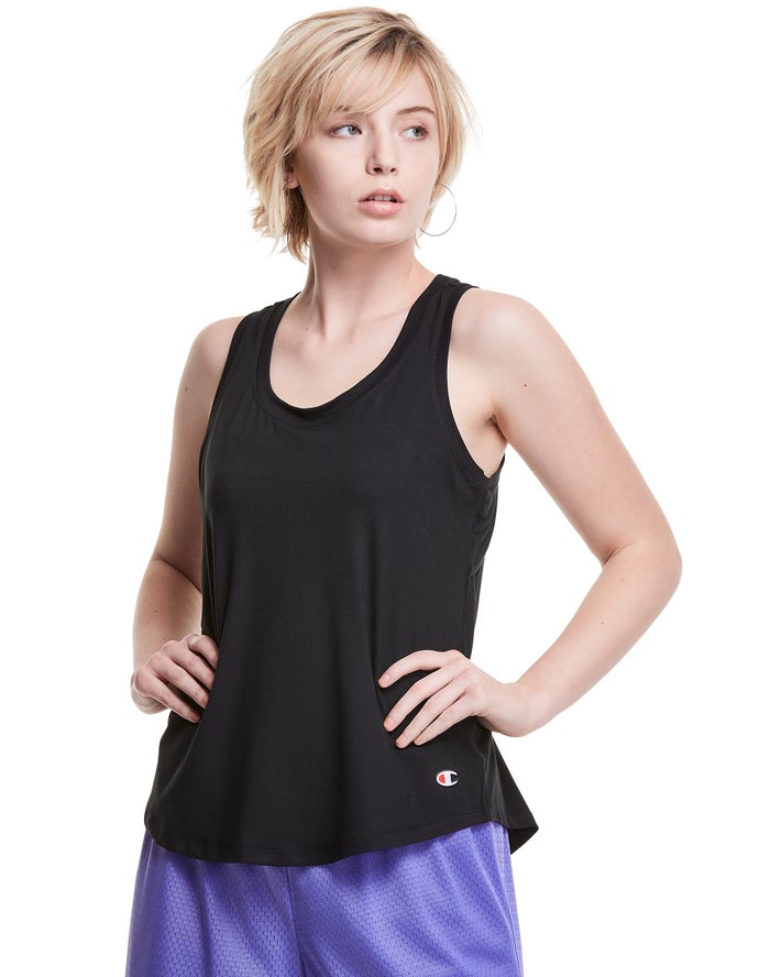 Champion Tanktop Dames - Zwart - Soft Touch Cutout ( 564280-CZF )